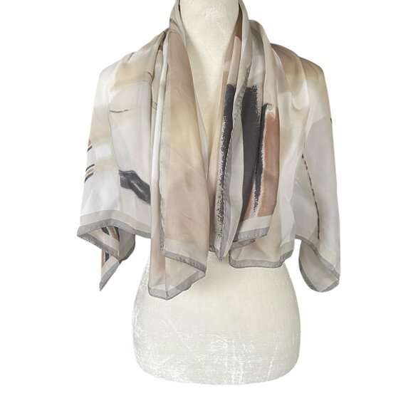 Collectioneighteen Nordstrom silver mink one size scarf wrap shawl square 35.5" - Picture 3 of 8